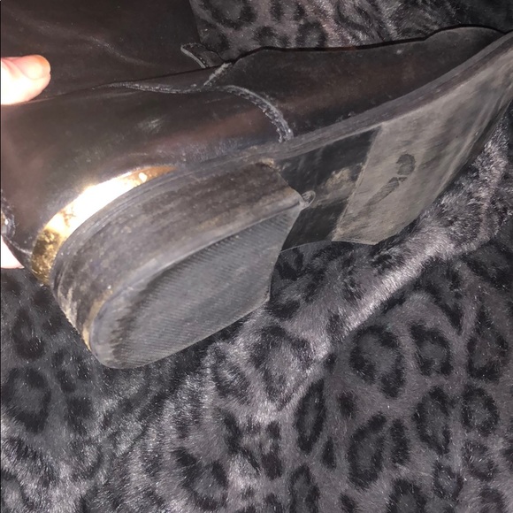 BLK LEATHER STEVE MADDEN HEELED ZIPPER BOOTS SZ8.5 - Picture 11 of 16